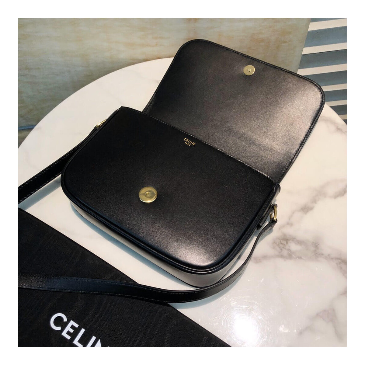 Celine Medium Crecy Bag In Satinated Calfskin 191373