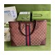 Gucci Ophidia Medium Tote With Web in Burgundy GG Canvas 631685