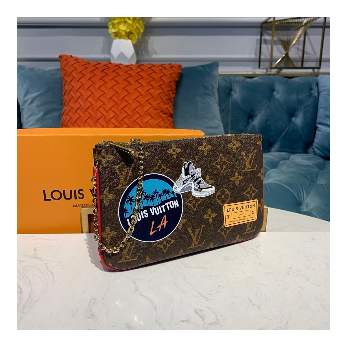 Louis Vuitton Print Double Zip Pochette M67561