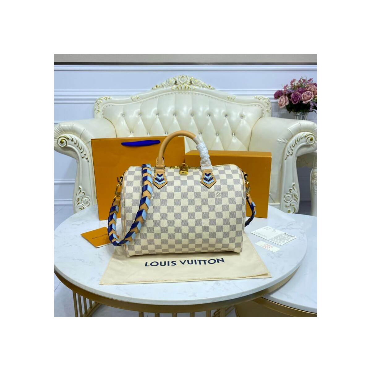 Louis Vuitton Damier Azur Speedy Bandouliere 30 N50054