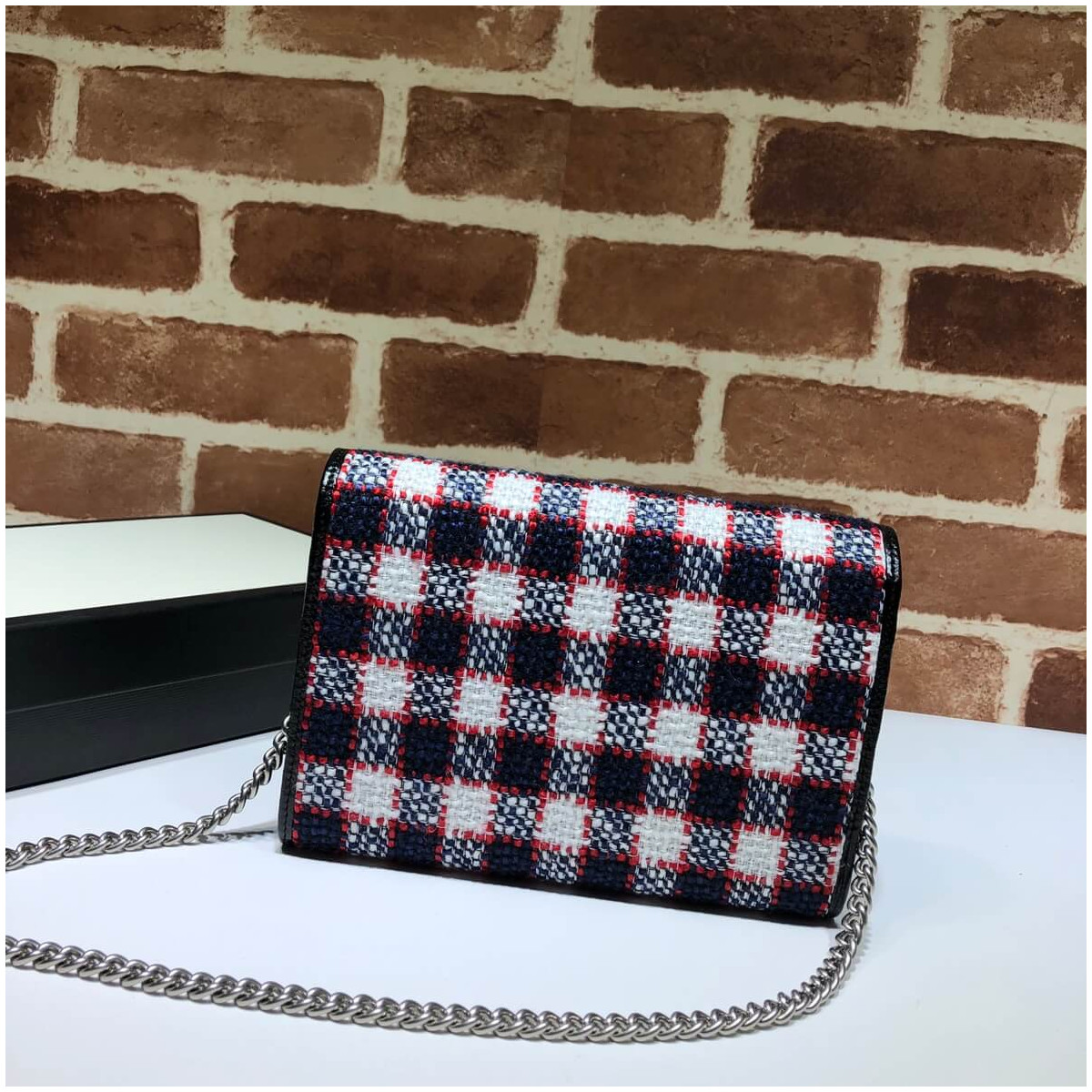 Gucci Dionysus Mini Check Tweed Chain Bag 401231