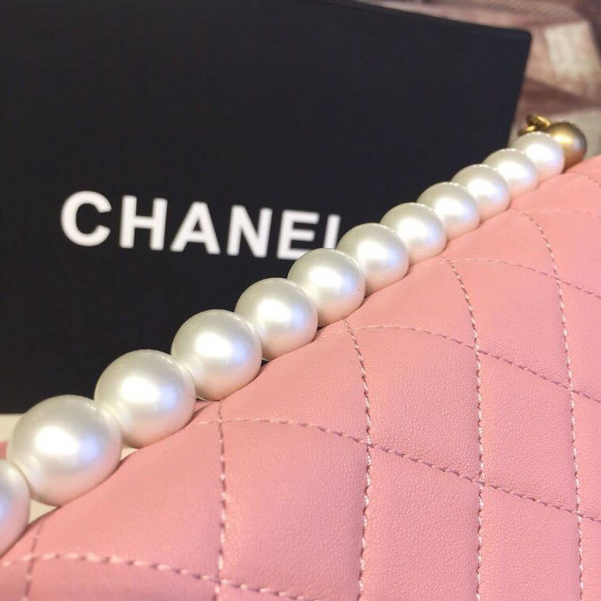 Chanel Pearl Chain Flap Bag  AS0585