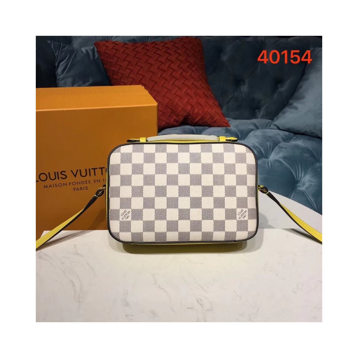 Louis Vuitton Damier Azur Canvas Saintonge N40154