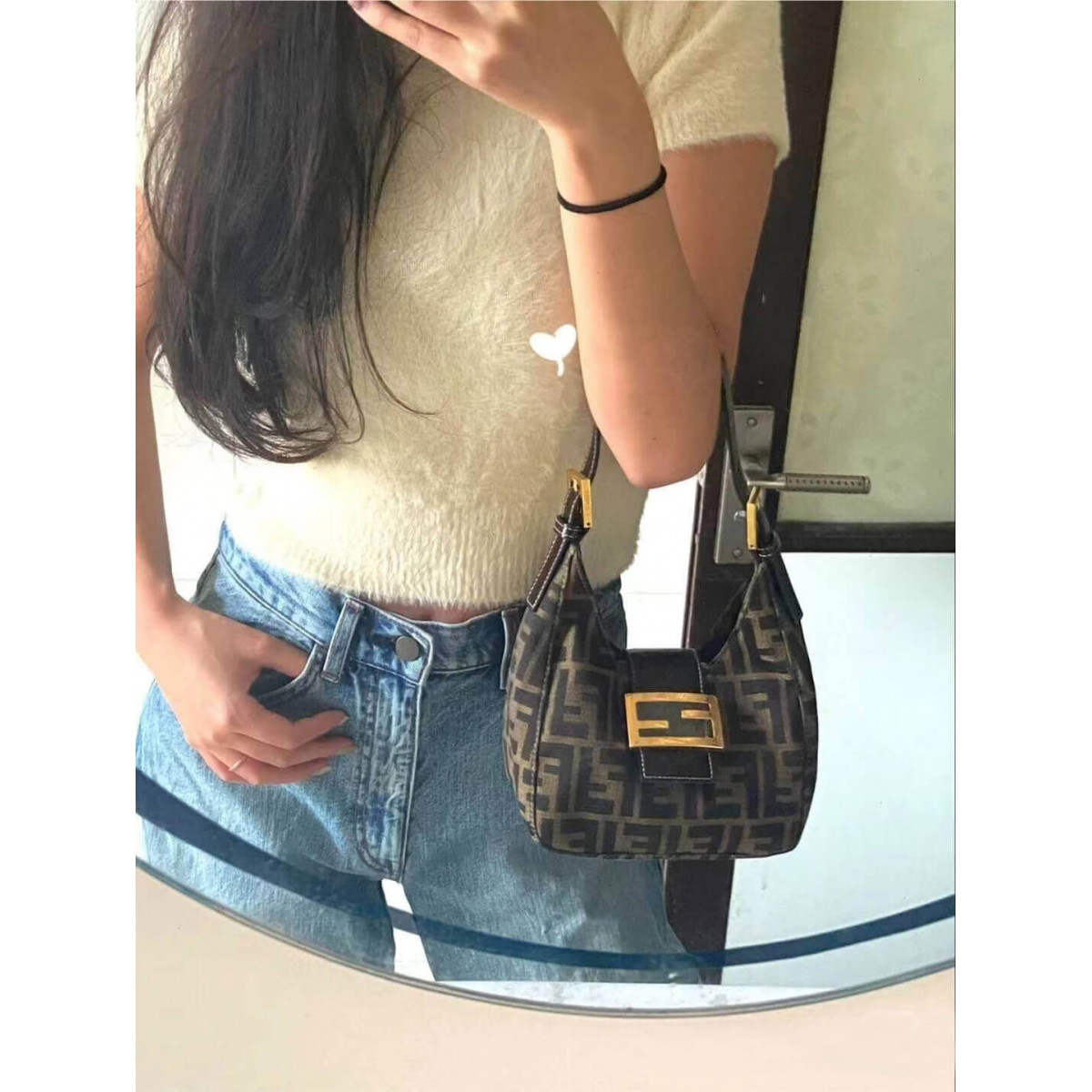 Fendi Vintage Zucca Shoulder Bag H016