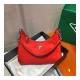 Prada Nylon And Crocodile Hobo Shoulder Bag 1BC204