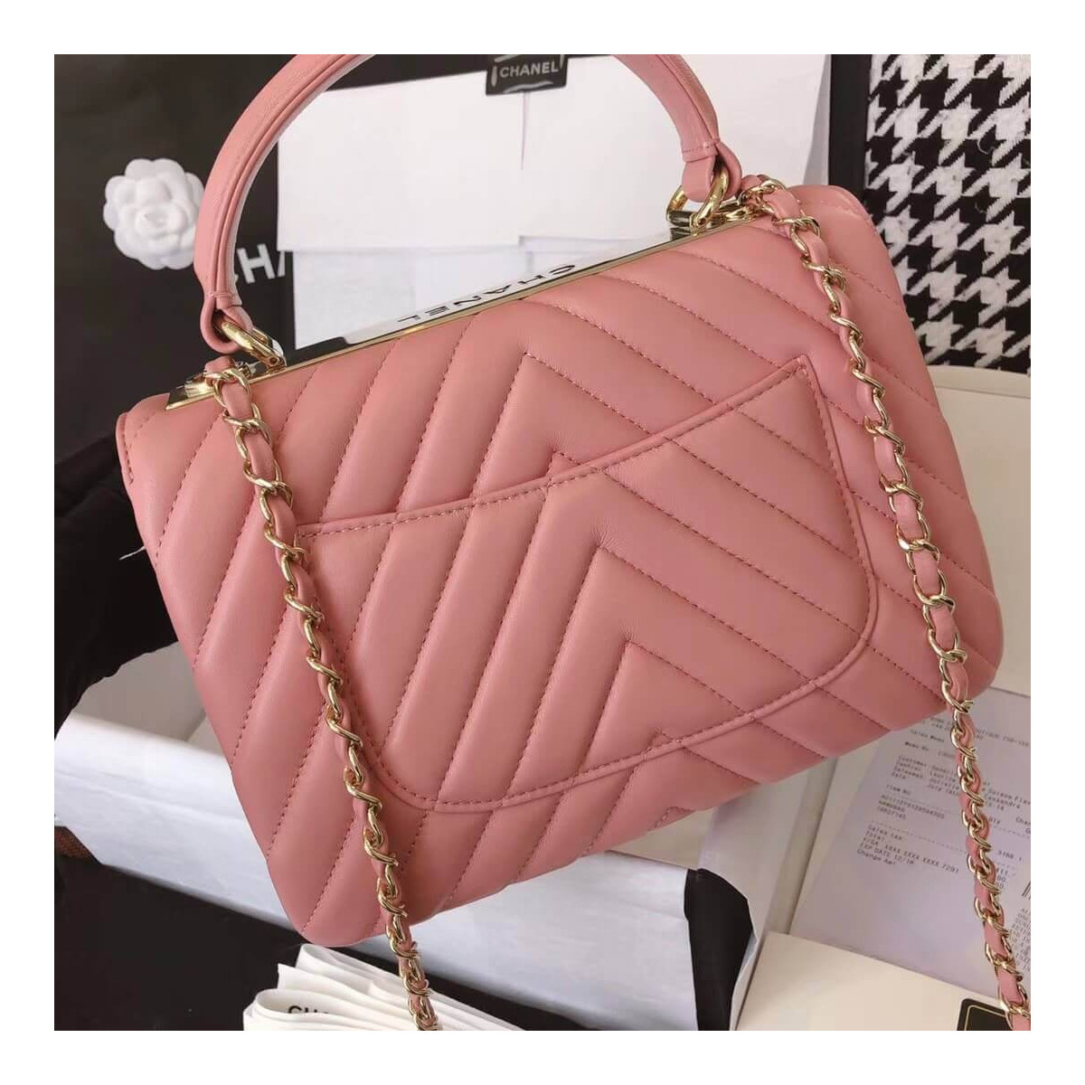 Chanel Chevron Quilted Small Trendy CC 25453