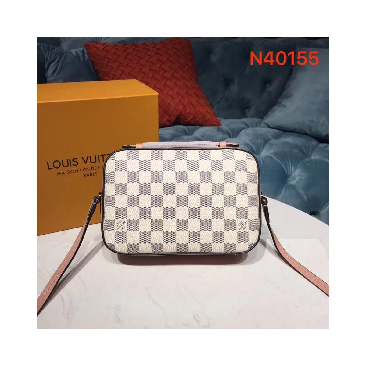 Louis Vuitton Damier Azur Canvas Saintonge N40154