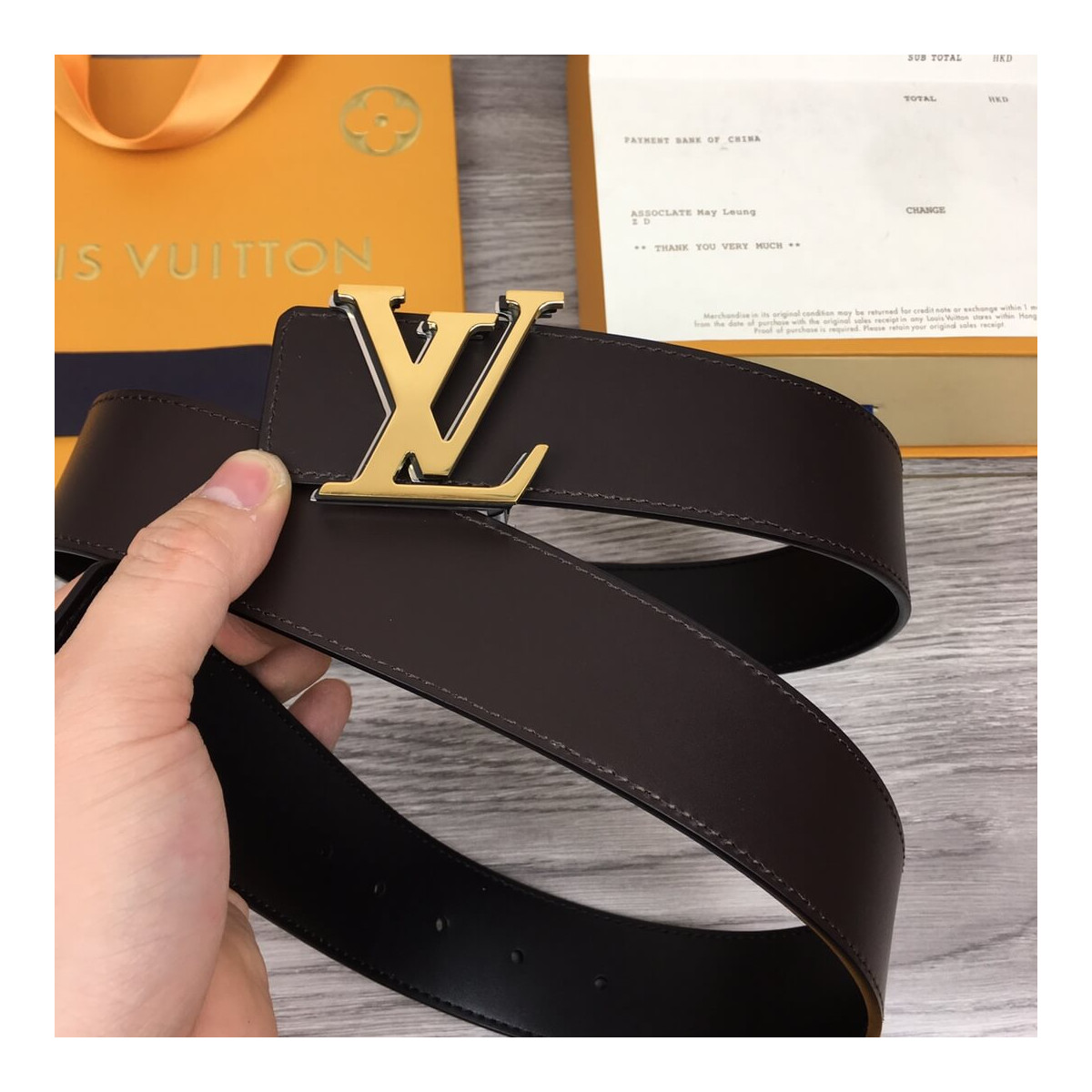 Louis Vuitton Optic 40mm Reversible Belt M0226T Black/Dark Coffee