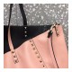 Valentino Garavani Medium Double Rockstud Reversible Tote Bag 0067J Pink/Black