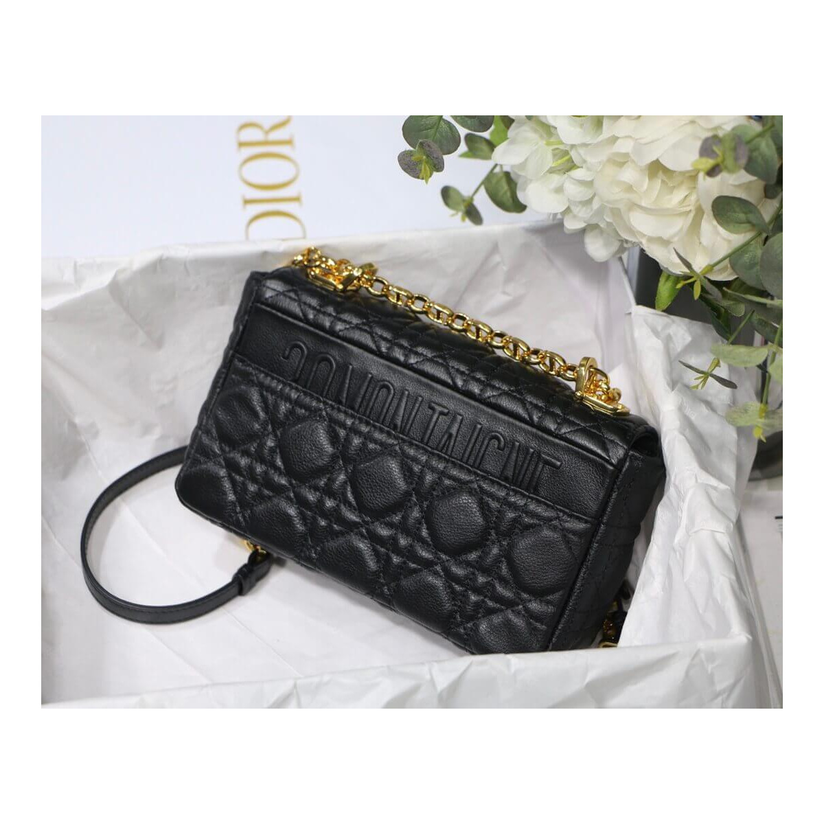 Dior Small Caro Bag in Supple Cannage Calfskin M9241