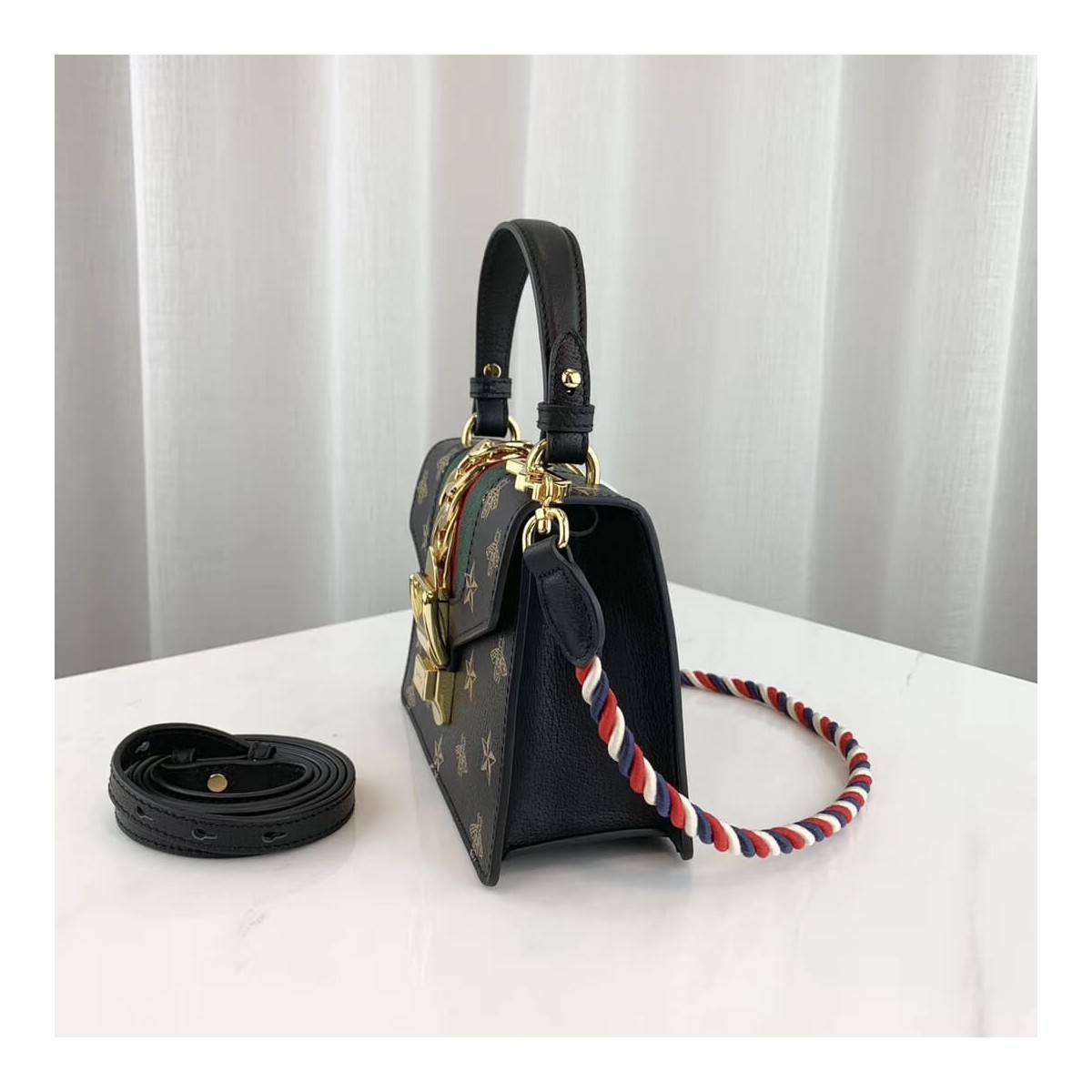 Gucci Sylvie Bee Star Mini Leather Bag 470270