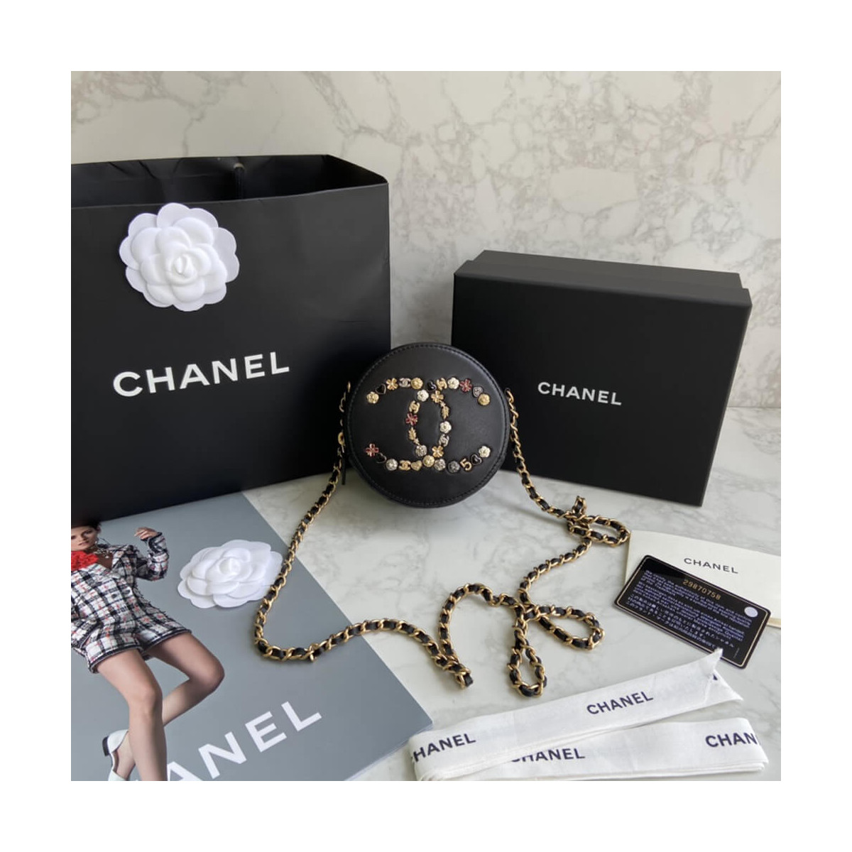 Chanel Studded CC Detail Round Bag AS1180