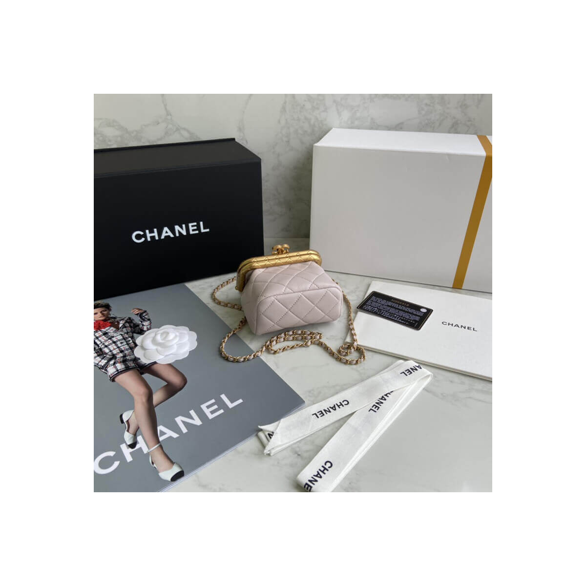 Chanel Small Lambskin Kiss-Lock Bag AS1885