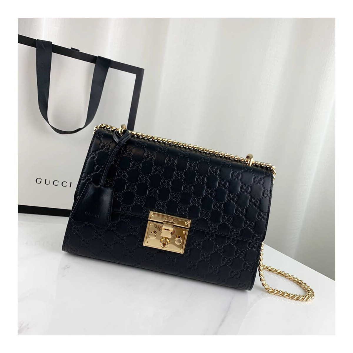 Gucci Padlock Medium Signature GG Shoulder Bag 409486