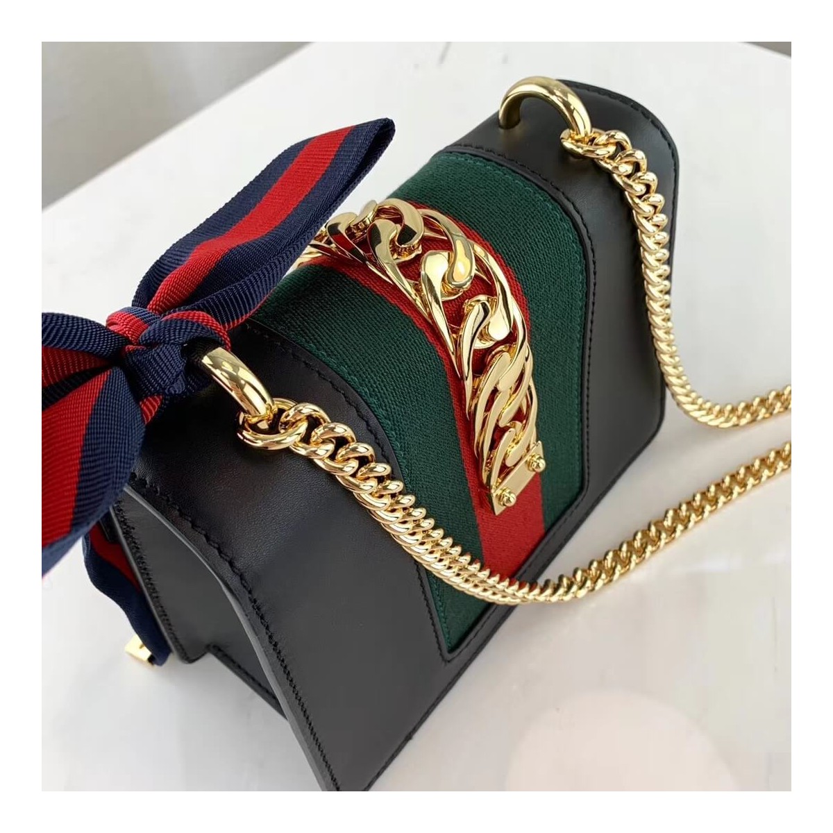 Gucci Sylvie Leather Mini Chain Bag 431666