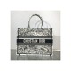 Dior Small Book Tote in Latte Multicolor Zodiac Embroidery M1296