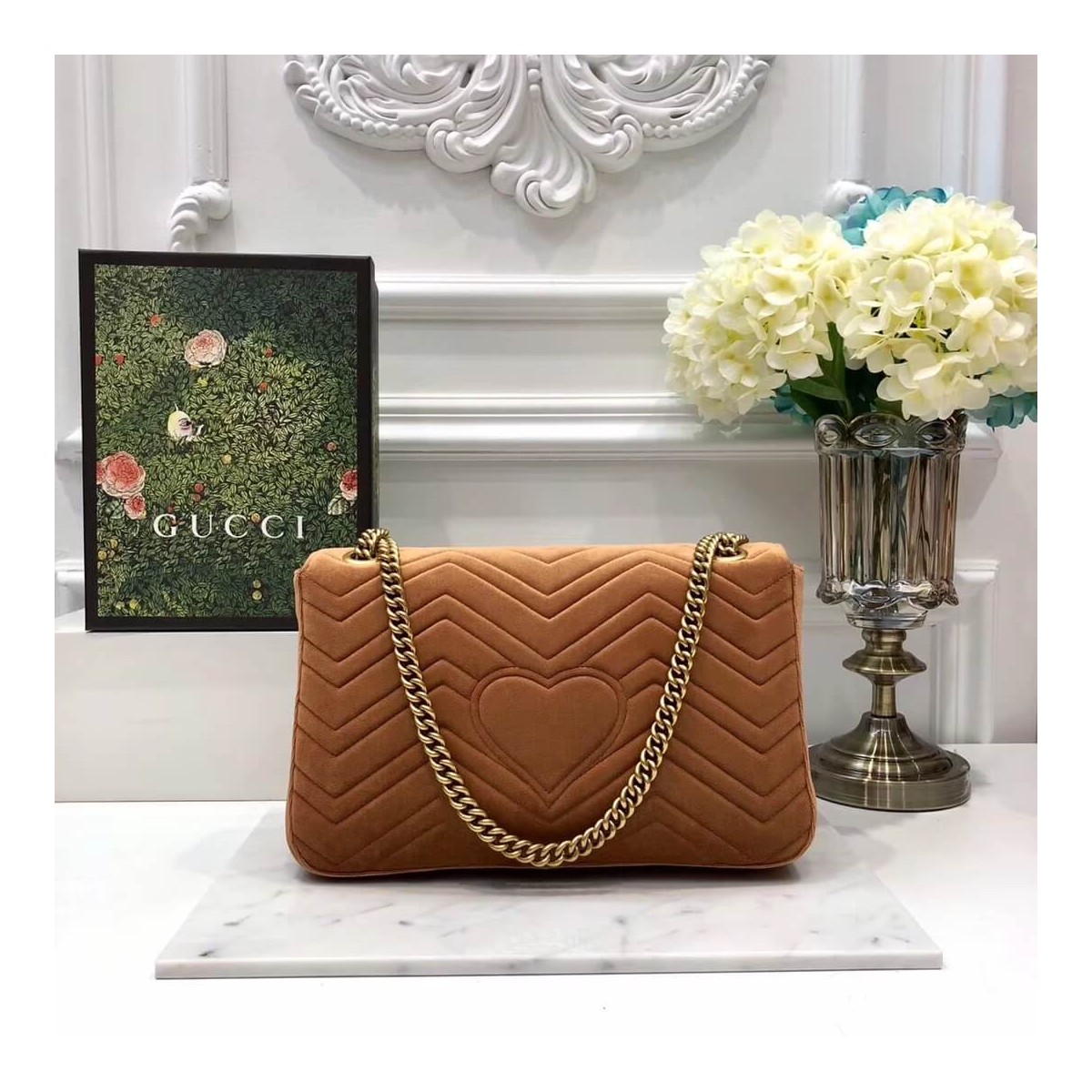 Gucci GG Marmont Medium Velvet Shoulder Bag 443496