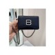 Balenciaga Black Hourglass Chain Strap Leather Wallet