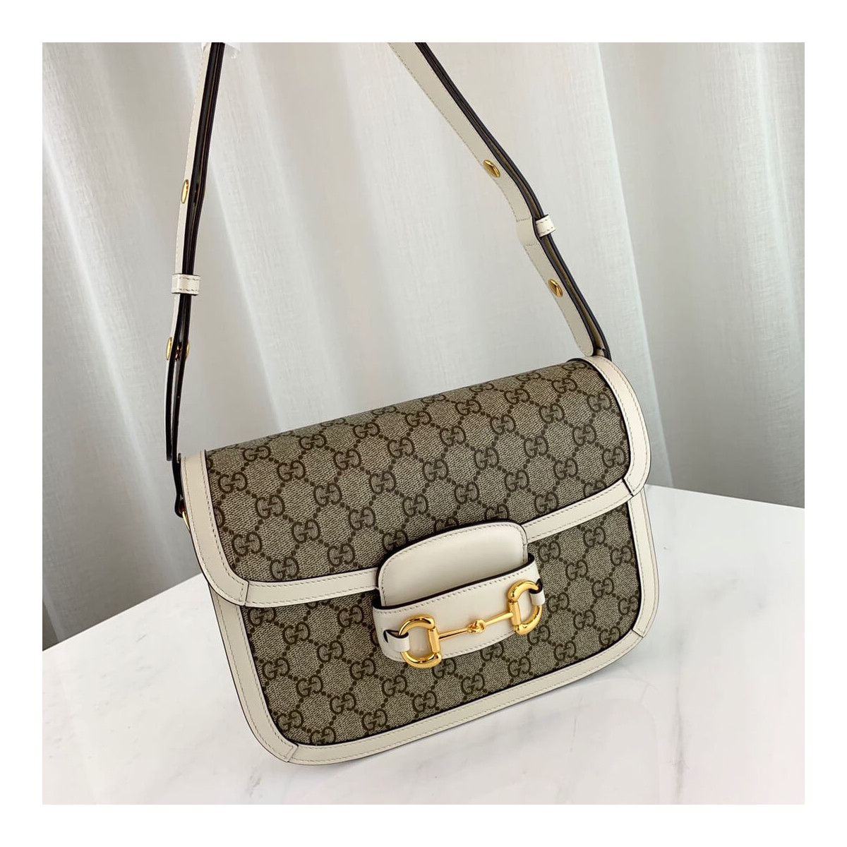 Gucci 1955 Horsebit GG Supreme Shoulder Bag 602204