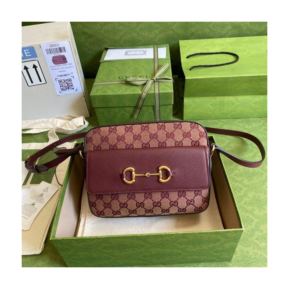 Gucci Horsebit 1955 Small Bag in Burgundy 645454