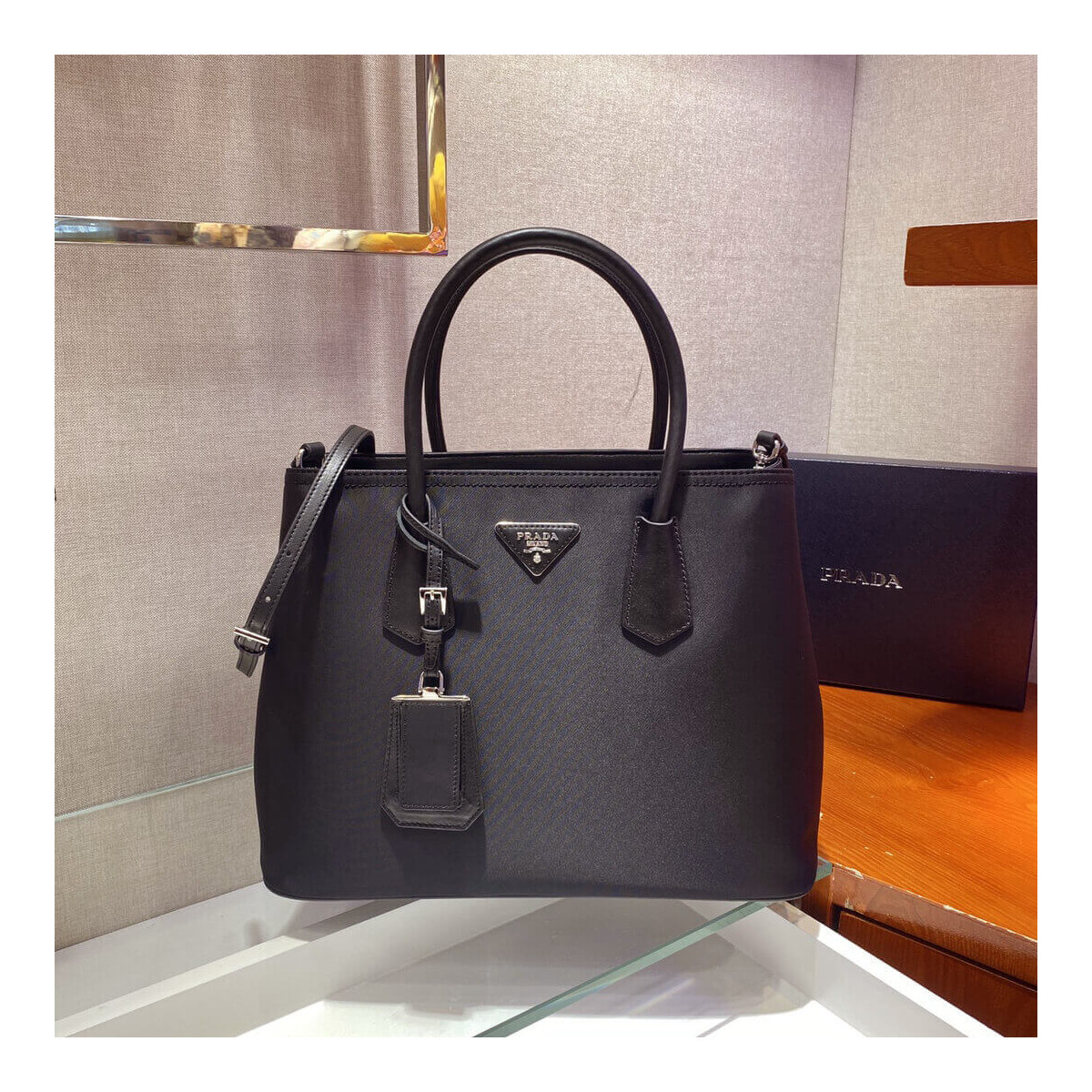 Prada Double Nylon And Saffiano Leather Bag 1BG775