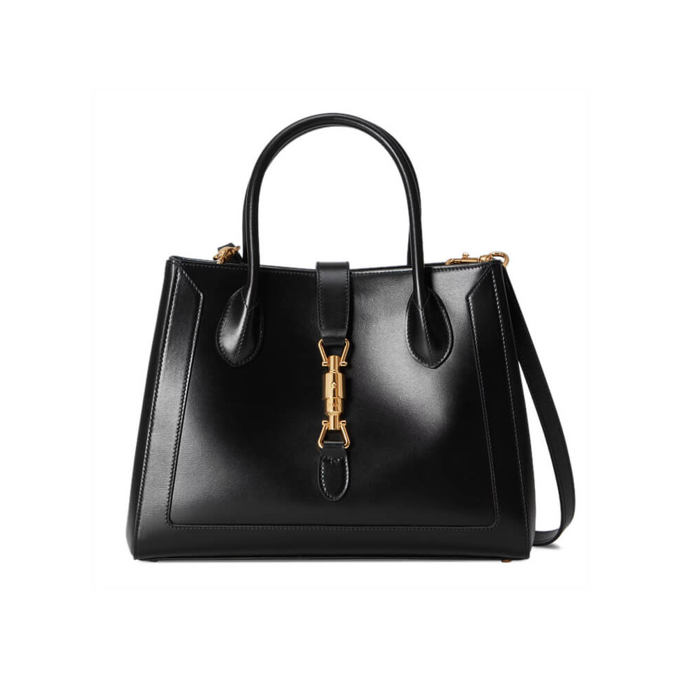 Gucci Jackie 1961 Medium Tote Bag in Black Leather 649016