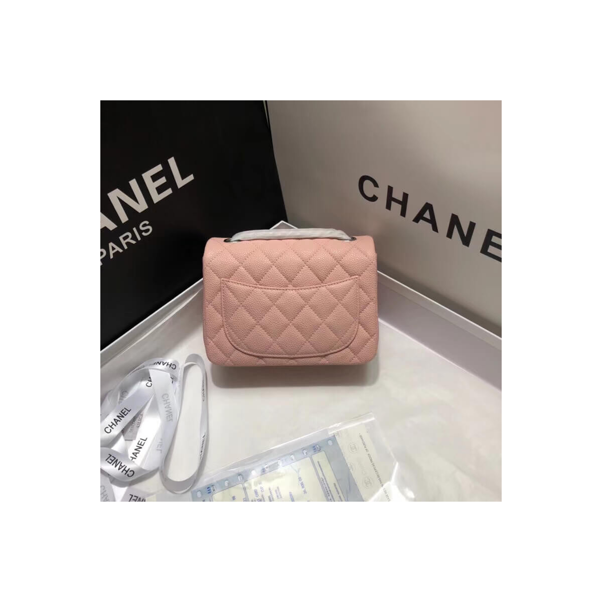 Chanel Caviar Leathe 17cm Classic Flap Bag 1115