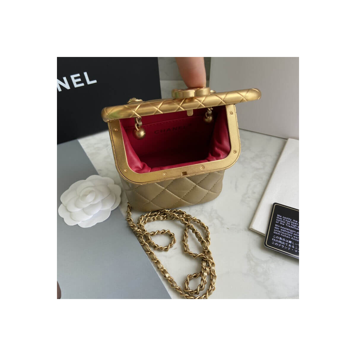 Chanel Small Lambskin Kiss-Lock Bag AS1885