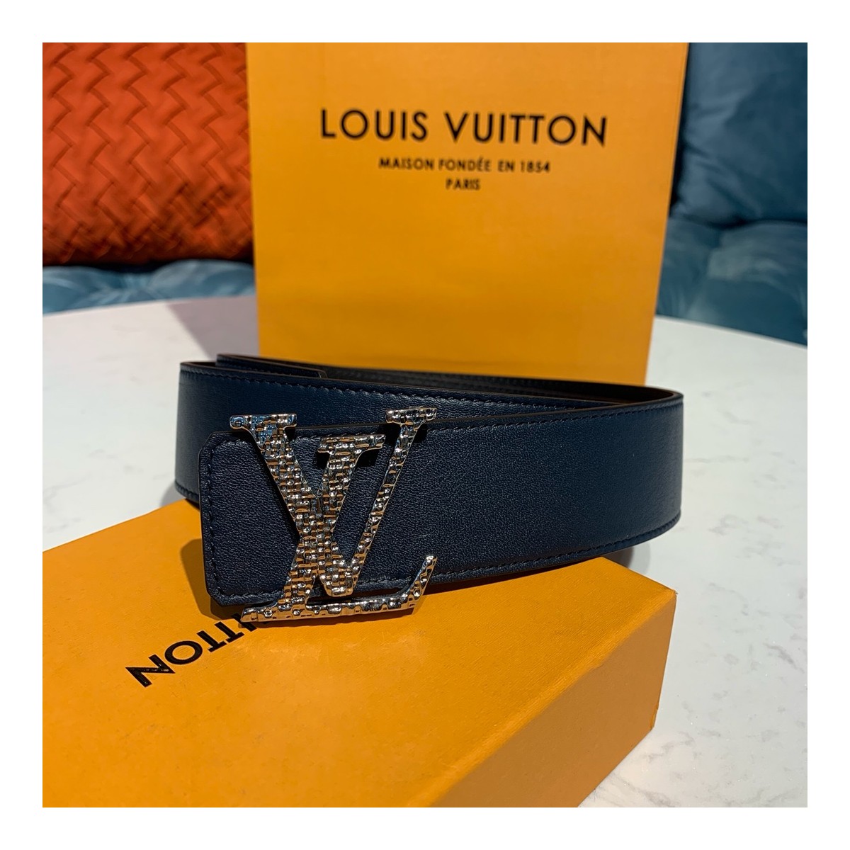 Louis Vuitton 40mm LV Mosaic Reversible Belt M0164U