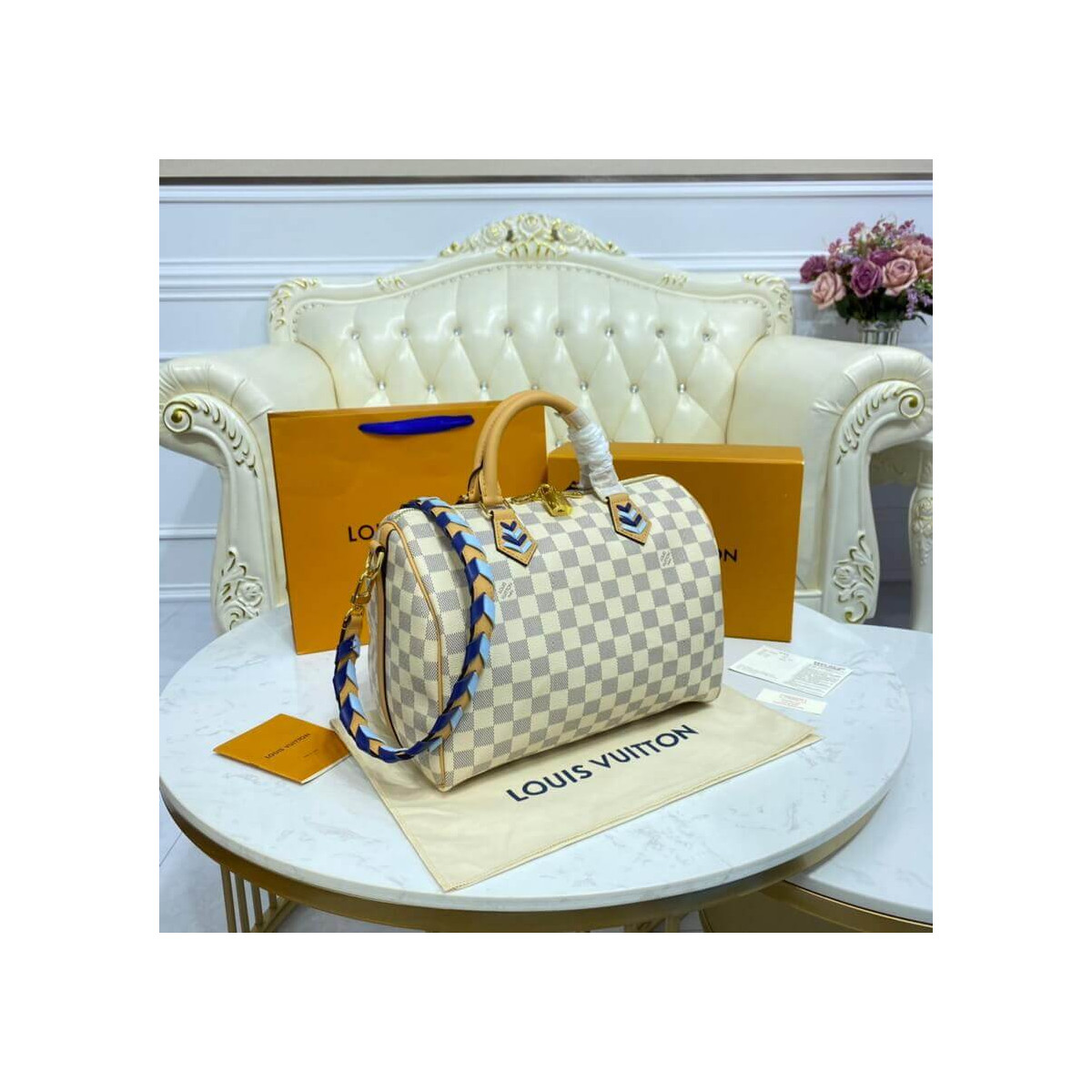 Louis Vuitton Damier Azur Speedy Bandouliere 30 N50054