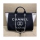 Chanel Wool Felt Deauville Shopping Bag A60598 Black/White