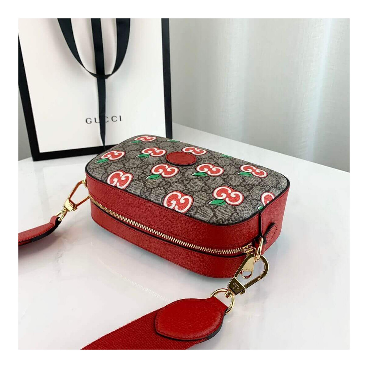 Gucci GG Apple Print Small Shoulder Bag 574886