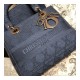 Christian Dior Textile Fabric Medium Lady Dior Bag L4455