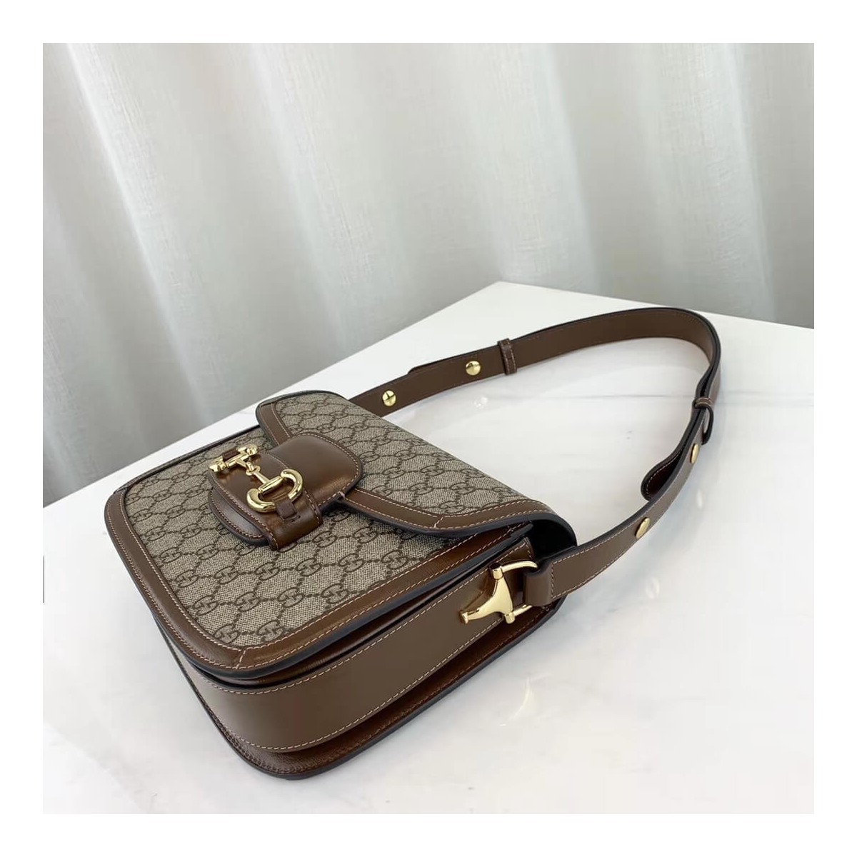 Gucci 1955 Horsebit GG Supreme Shoulder Bag 602204