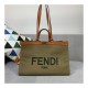 Fendi Peekaboo X Tote in Green Canvas 8BH374