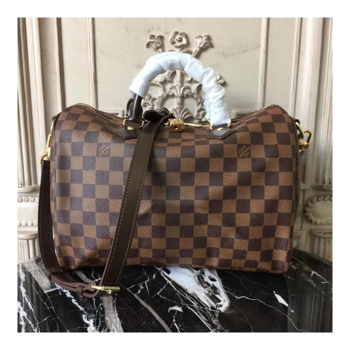 Louis Vuitton Damier Ebene Canvas Speedy Bandouliere 35 N41366