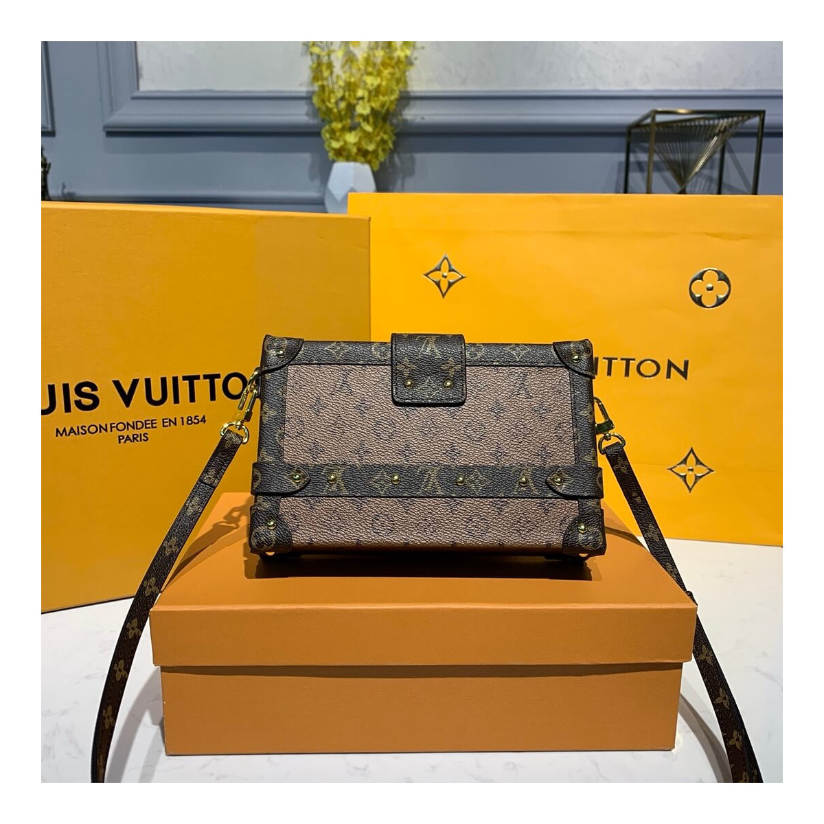 Louis Vuitton Monogram Reverse Canvas Petite Malle M44154