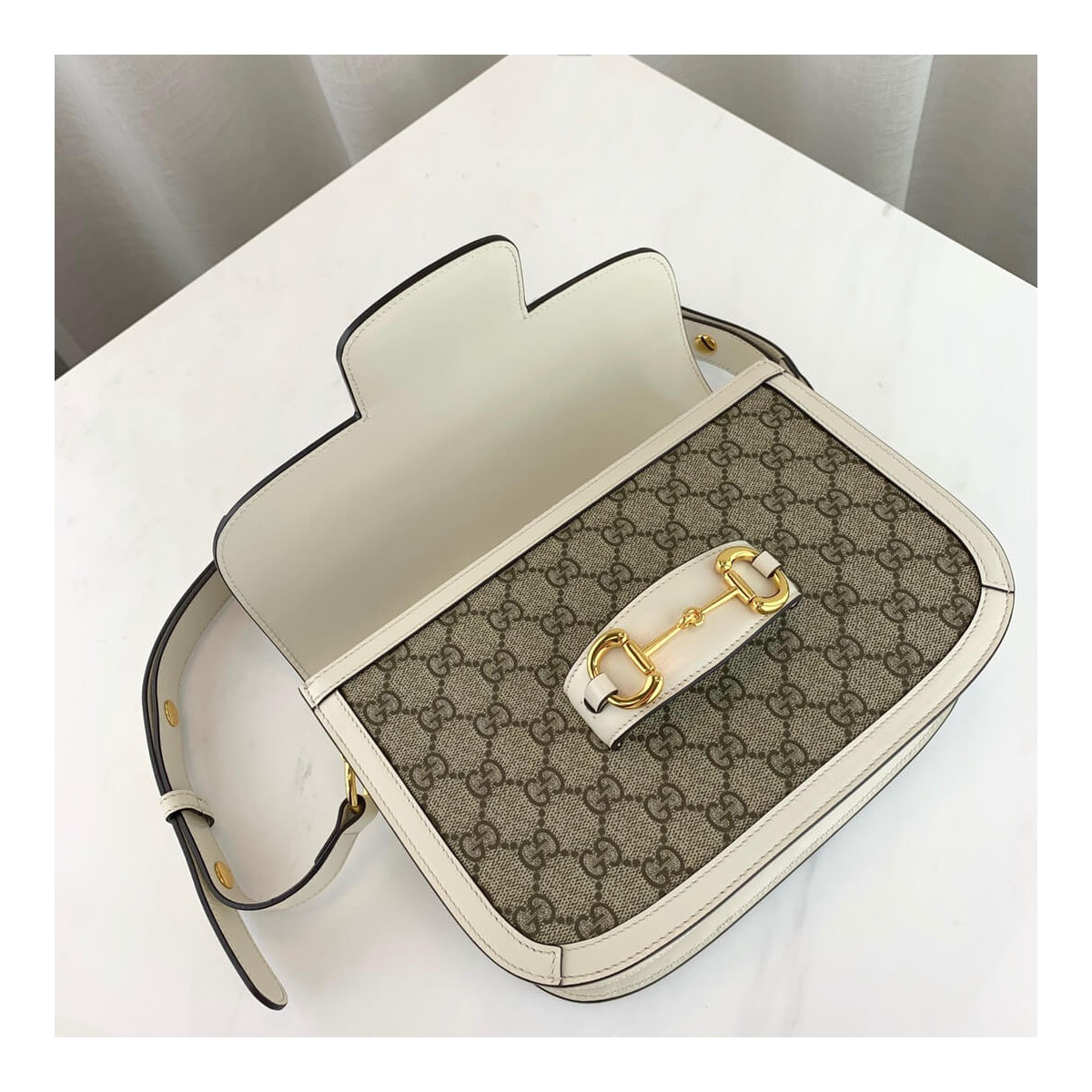 Gucci 1955 Horsebit GG Supreme Shoulder Bag 602204