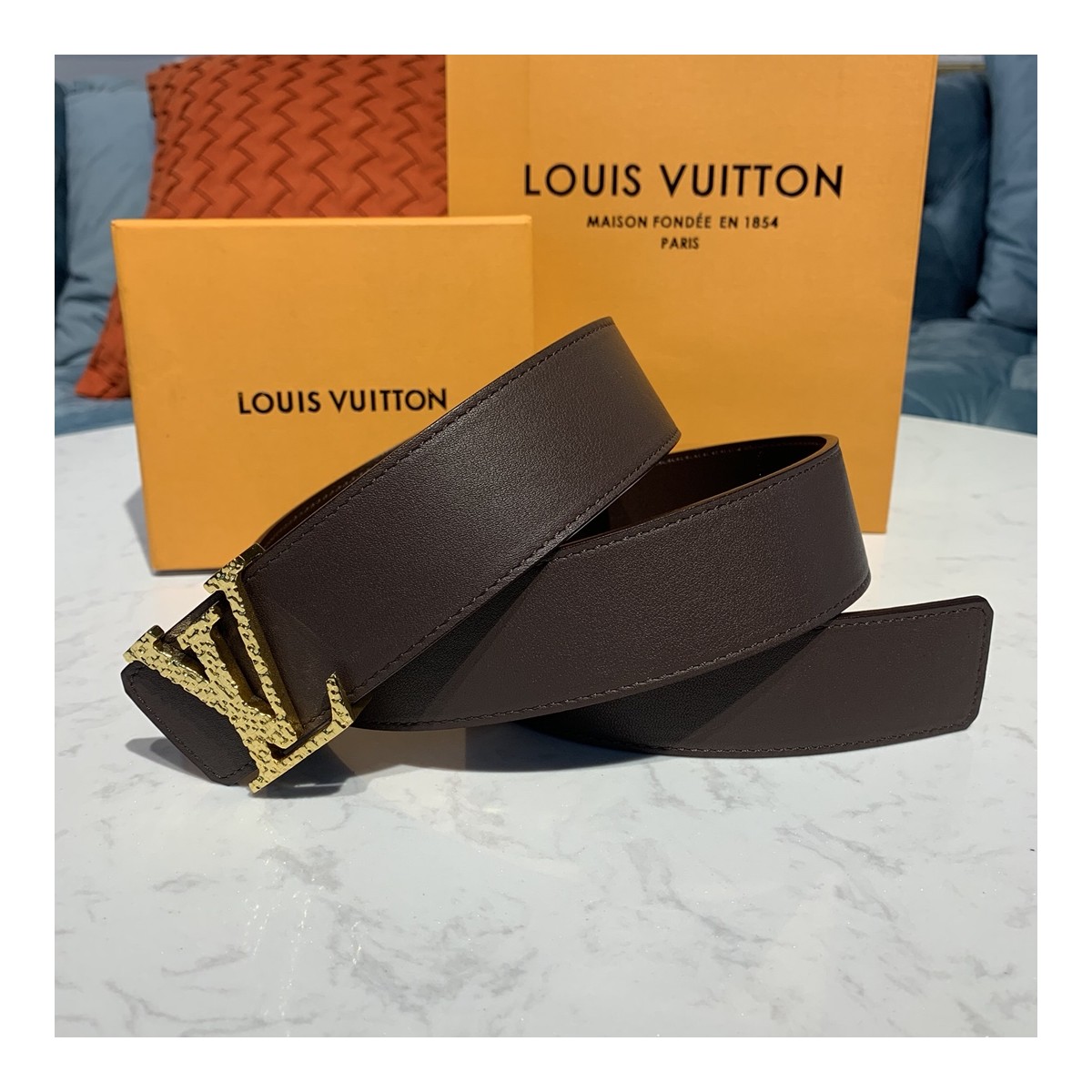 Louis Vuitton 40mm LV Mosaic Reversible Belt M0164U