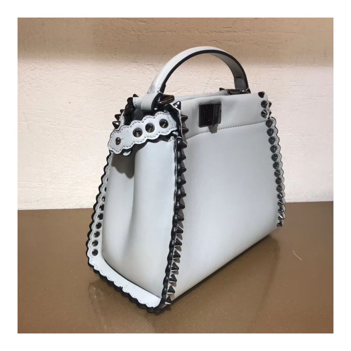 Fendi Peekaboo Mini with Metal-Plated Micro Studs 8BN244