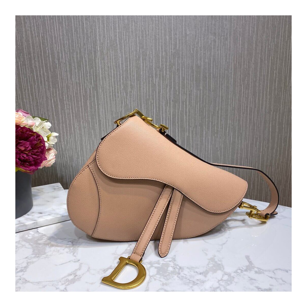 Christian Dior Saddle Bag in Grained Calfskin M0446